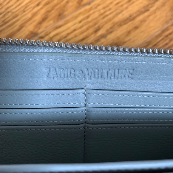 Zadig and Voltaire gray leather wallet Wristlet - Picture 7 of 8